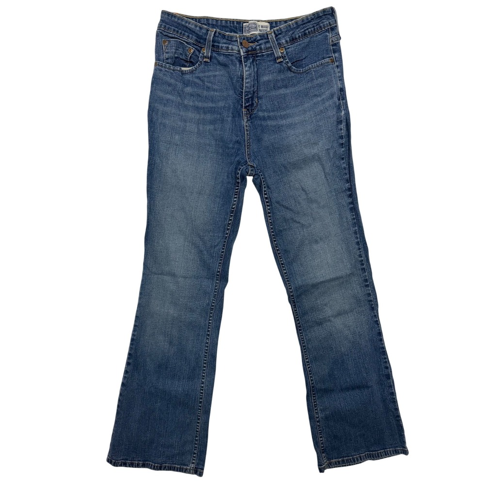 Signature Levi Strauss Jeans Womens 10 Short Low Waist Bootcut Blue Denim